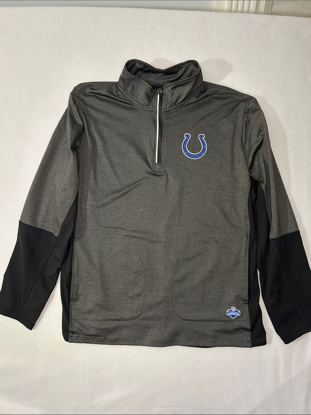 NFL Scouting Combine Colts Team Gray & Black Quarter-Zip Performance Jacket
